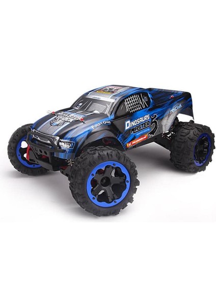 8036 1/8 Ölçek, 4WD Off Road Pro Monster Truck (Dinosaurs Master) Mavi Kaportalı, Fırçasız Motorlu, 7.4V 4200MAH Li-Po Pil