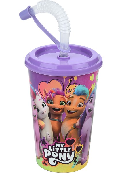 Pony Kapaklı Pipetli Bardak 400 Ml.