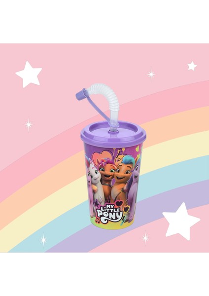 Pony Kapaklı Pipetli Bardak 400 Ml.