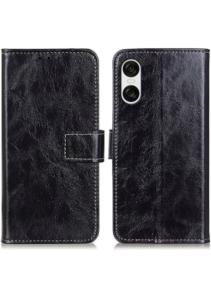 Sony Xperia 10 Vı Için Retro Crazy Horse Doku Kılıfı (Yurt Dışından)