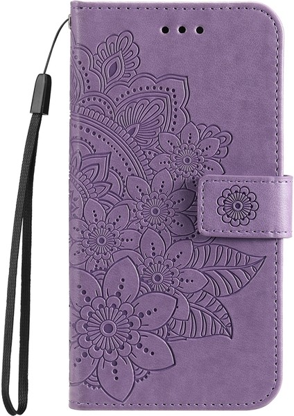 Sony Xperia 5 V Için 7 Yapraklı Çiçek Kabartmalı Deri Kılıf (Yurt Dışından) fiyatları