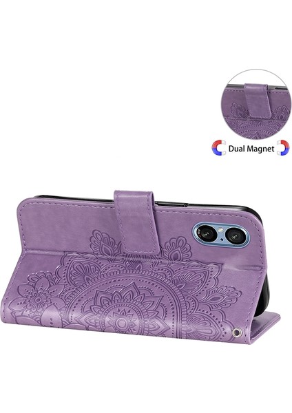 Sony Xperia 5 V Için 7 Yapraklı Çiçek Kabartmalı Deri Kılıf (Yurt Dışından) indirimleri