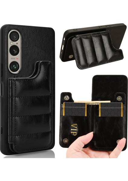 Sony Xperia 1 Vı Için Inek Desenli Kart Çantası Telefon Kılıfı (Yurt Dışından)