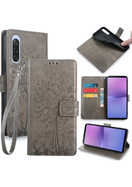 Sony Xperia 10 V Için Ağaç ve Geyik Kabartmalı Kılıf (Yurt Dışından)