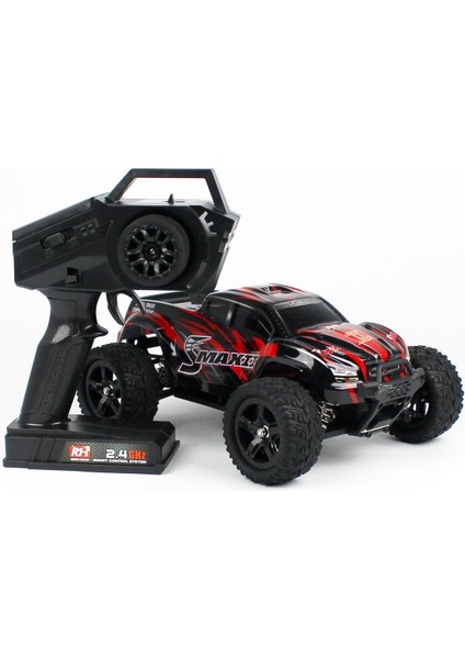 1635 1/16 Ölçek, 4WD Off Road Monster Truck (Smax) Kırmızı Kaportalı, Fırçasız Motorlu, 7.4V 1500MAH Li-Po Pilli, Rc Model