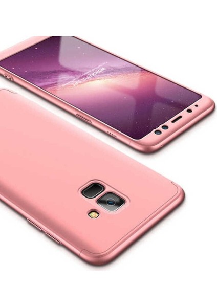 Samsung Galaxy A8 Plus 2018 Uyumlu Kılıf Ays Kapak, Rose Gold