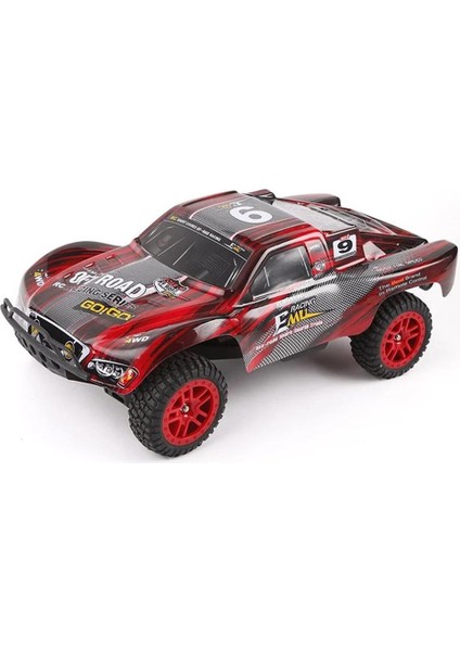 8021 1/8 Ölçek, 4WD Off Road Short Course (9 Emu) Kırmızı Kaportalı, Fırçalı Motorlu, 7.4V 3300MAH Li-Po Pilli, Rc Model A