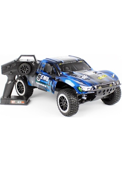 1022 1/10 Ölçek, 4WD Off Road Short Course (9emu) Fırçalı Çift Motorlu, Mavi Kaportalı, Rc Model Araç