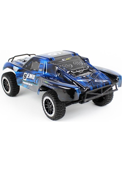 1022 1/10 Ölçek, 4WD Off Road Short Course (9emu) Fırçalı Çift Motorlu, Mavi Kaportalı, Rc Model Araç