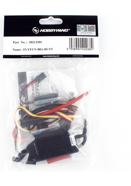 30214201 Flyfun Serisi, 80 Amper, 3-8s Lipo, 90 Gram, Fırçasız Uçak Motoru Için Elektronik Hız Kontrolü