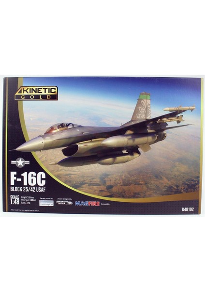 K48102 1/48 F-16C Blok 25/42 Usaf Savaş Uçağı, Plastik Model Kiti