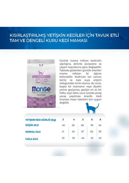 Cat Daily Line Sterilised Tavuklu Kısırlaştırılmış Kedi Maması 400 gr