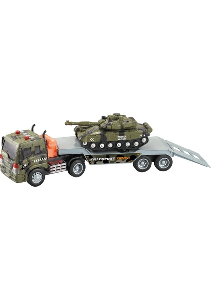 1:16 Sürtmeli Sesli Işıklı Askeri Araç Taşıyan Tır (Tank)