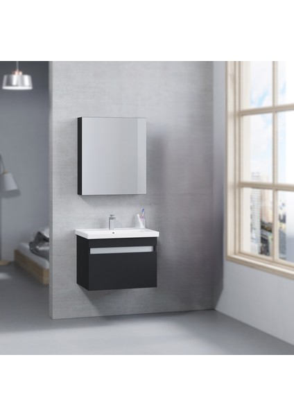 More 65 cm Siyah Banyo Dolabı