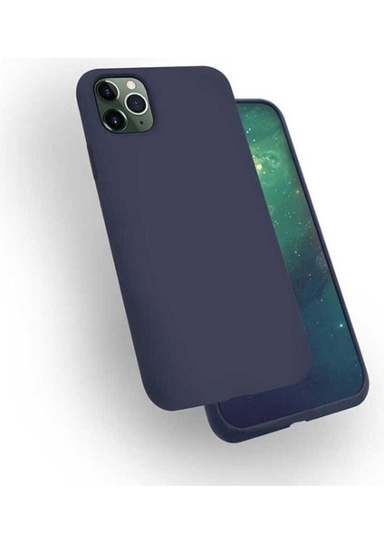 Apple iPhone 11 Pro Max Uyumlu Kılıf Silk Silikon, Lacivert