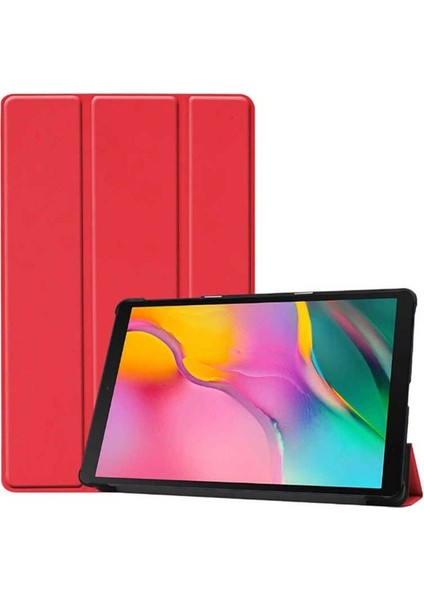 Huawei Matepad T8 Uyumlu Tablet Kılıfı Smart Cover Standlı Akıllı Kılıf, Kırmızı