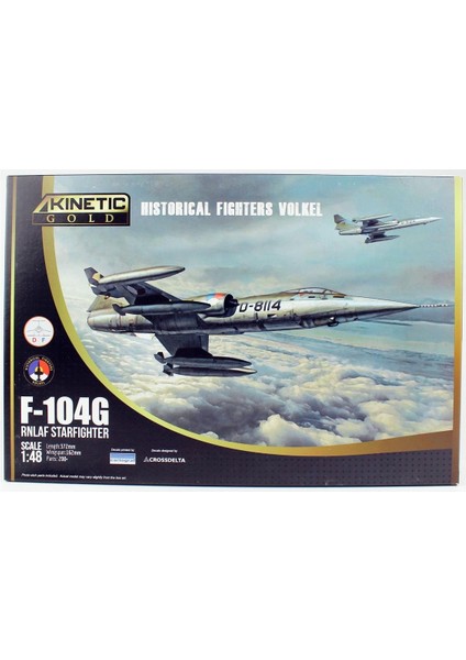 K48090 1/48 F-104G Rnlaf Starfighter (Historical Fighters Volkel) Savaş Uçağı, Plastik Model Kiti