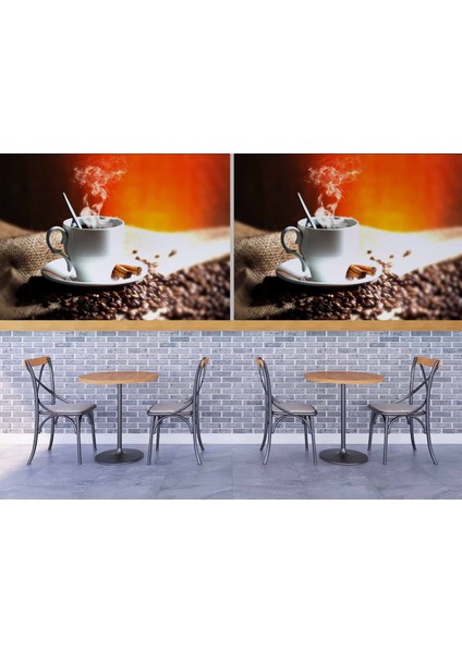 Duvar Kağıdı Baskı Fincan ve Kahve Temalı Cafe