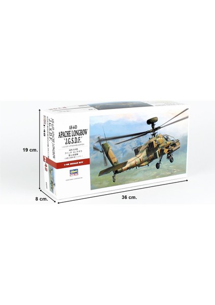 PT42 7242 1/48 Ölçek, AH-64D Apache Longbow (Jgsdf), Askeri Helikopter Plastik Model Kiti