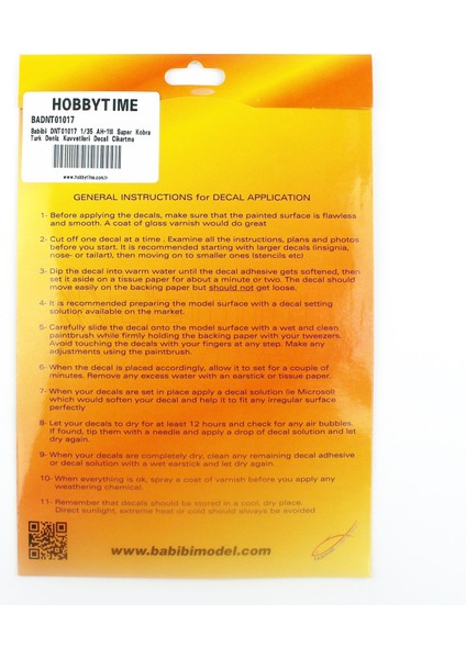 DNT01017 1/35 AH-1W Süper Kobra Türk Deniz Kuvvetleri Decal Çıkartma fiyatları