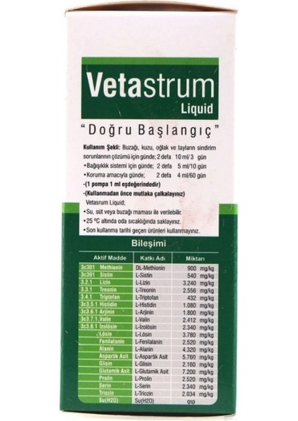 Vetastrum Likit Bagışıklık Sistemi Güçlendirici Yem Katkı Maddesi