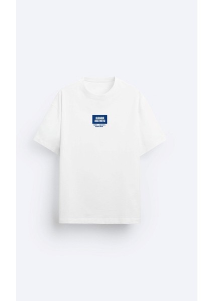 Classıc Aesthetic Yazı Baskılı Beyaz Erkek T-Shirt