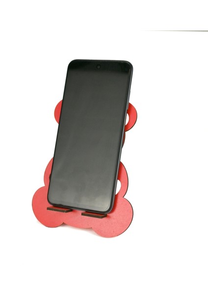 Ahşap Telefon Tablet Standı Tutacak Kırmızı Ayıcık fiyatları