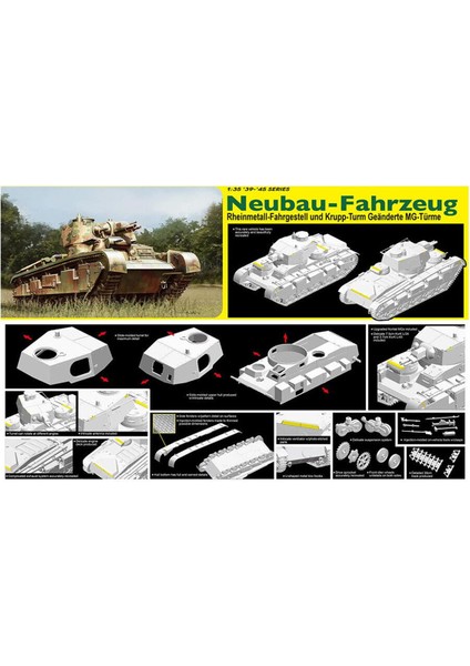 6968 1/35 Ölçek Fahrzeug Nr.2 Tankı Plastik Model Kiti modelleri