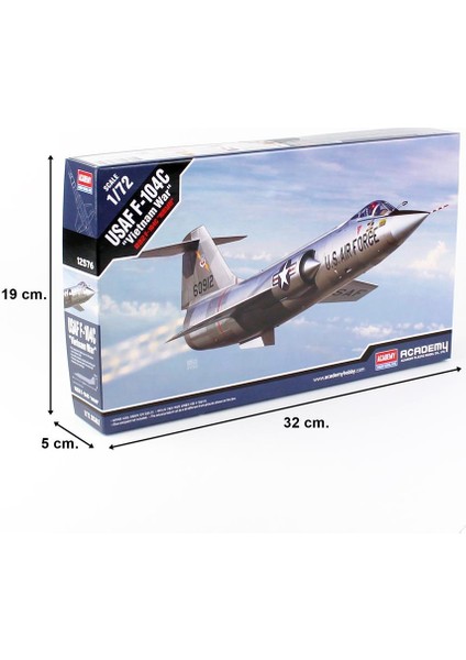 12576 1/72 Ölçek, Usaf F-104C (Vietnam Savaşı) Savaş Uçağı, Plastik Model Kiti indirimleri