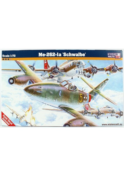 E060 1/72 ME-262-1A (Schwalbe) Savaş Uçağı Plastik Model Kiti