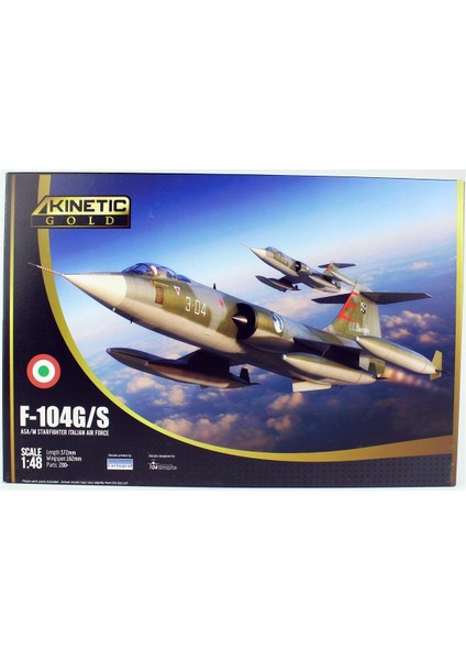 K48093 1/48 F-104G (Asa/m Starfighter Italian Air Force) Savaş Uçağı, Plastik Model Kiti