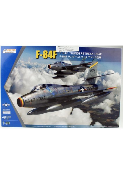 K48113 1/48 F-84F Thunderstreak Usaf Savaş Uçağı, Plastik Model Kiti