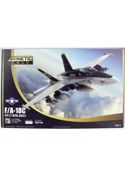 K48114 1/48 F/A-18C (Vfa-27 Royal Maces) Savaş Uçağı, Plastik Model Kiti