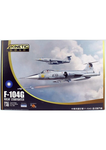 K48077 1/48 F-104G Rocaf Starfighter Savaş Uçağı, Plastik Model Kiti