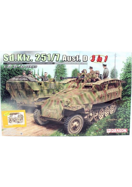 6223 1/35 Ölçek Sd.kfz. 251/7 Ausf. D (3 In 1) Personel Taşıyıcı Plastik Model Kiti