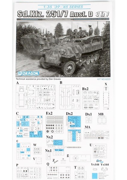 6223 1/35 Ölçek Sd.kfz. 251/7 Ausf. D (3 In 1) Personel Taşıyıcı Plastik Model Kiti fiyatları