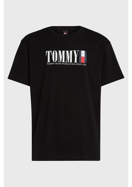 Tommy Jeans Regular Fit Bisiklet Yaka T Shirt Erkek T Shirt DM0DM18533 Bds