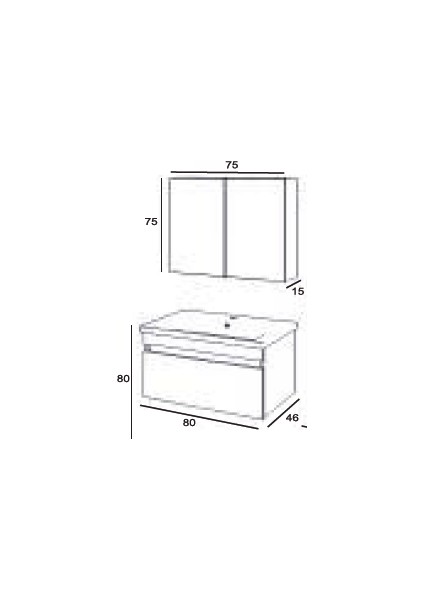 More 80 cm Patara Bronz Banyo Dolabı fiyatları