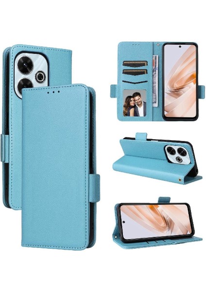 Xıaomı Poco M6 4g Manyetik Yan Toka Cüzdan Pu Deri Için Flip Case (Yurt Dışından)
