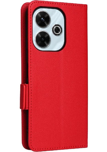 Xıaomı Poco M6 4g Manyetik Yan Toka Cüzdan Pu Deri Için Flip Case (Yurt Dışından)