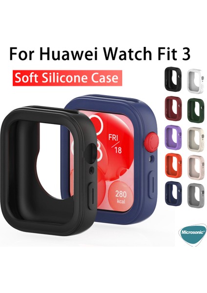 Huawei Watch Fit 3 Kılıf Soft Silicone - Lila