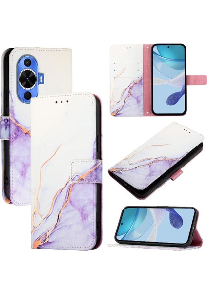 Huawei Nova 11 Için Kılıf Mermer Desen Cüzdan Pu Deri Kickstand (Yurt Dışından) indirimleri