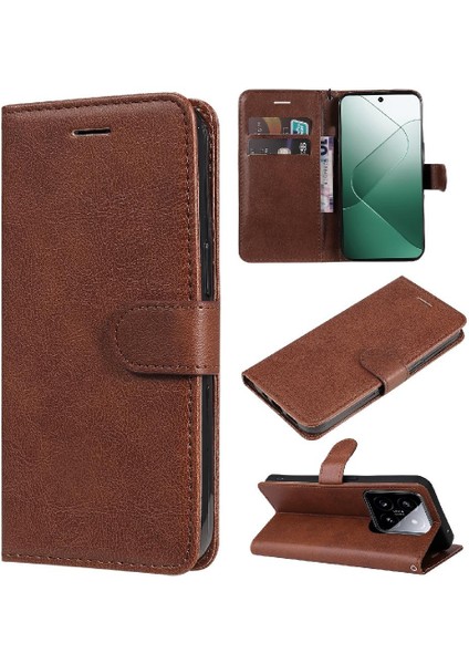 Xiaomi 14 Için Flip Case Klasik Düz Renk Yüksek Kaliteli Deri Iş (Yurt Dışından) fırsatları