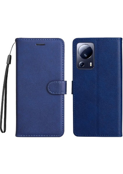 Kart Yuvası Klasik Düz Renk Iş ile Xiaomi 13 Lite Için Flip Case (Yurt Dışından)