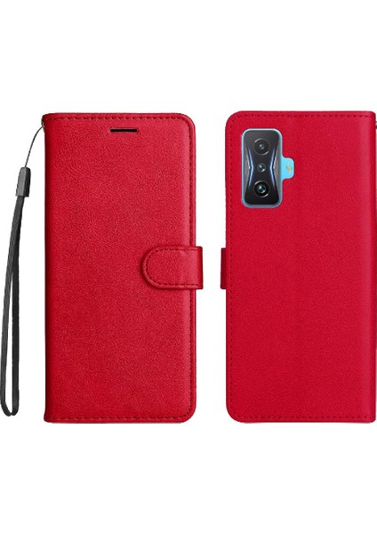 Xiaomi Poco F4 Gt Için Flip Case Klasik Düz Renk Yüksek Kaliteli Deri (Yurt Dışından)