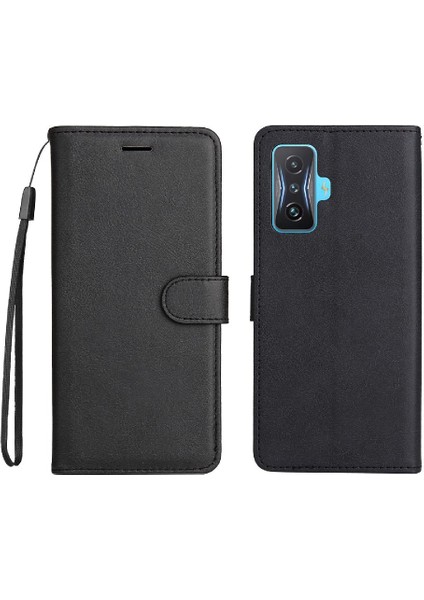 Xiaomi Poco F4 Gt Için Flip Case Klasik Düz Renk Yüksek Kaliteli Deri (Yurt Dışından)