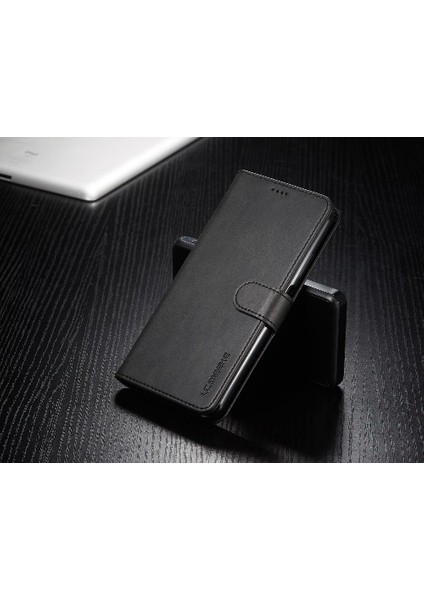 Huawei P40 Lite Buzağı Doku ile Yatay Çevir Deri Kılıf (Yurt Dışından)