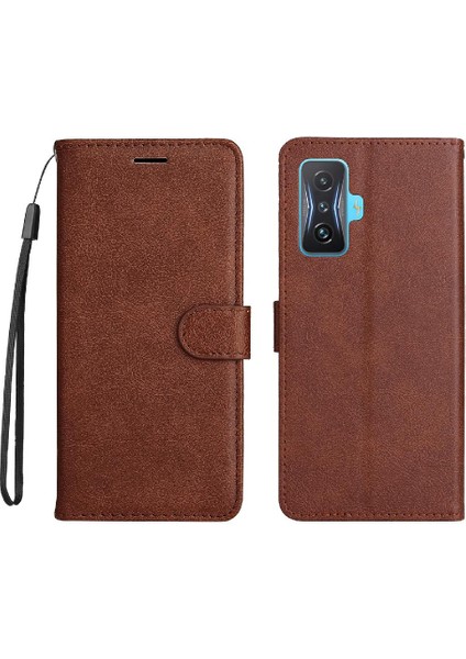 Xiaomi Poco F4 Gt Için Flip Case Klasik Düz Renk Yüksek Kaliteli Deri (Yurt Dışından)