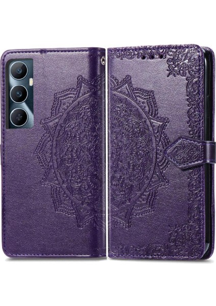 Realme C65 Için Flip Case Zarif Desen Basit Iş Kapak Kılıfı (Yurt Dışından)