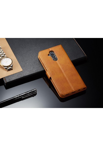 Tutucu Kart Yuvaları ile Huawei Mate 20 Lite Için Kılıf Cüzdan Buzağı Doku (Yurt Dışından)